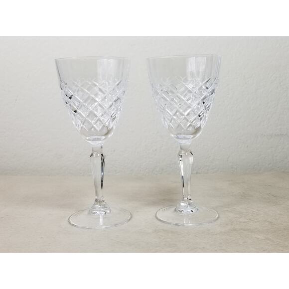 Cristal D' Arques Durand Dauphine Crystal Wine Water Goblets Glasses x2 Vintage - Picture 9 of 14